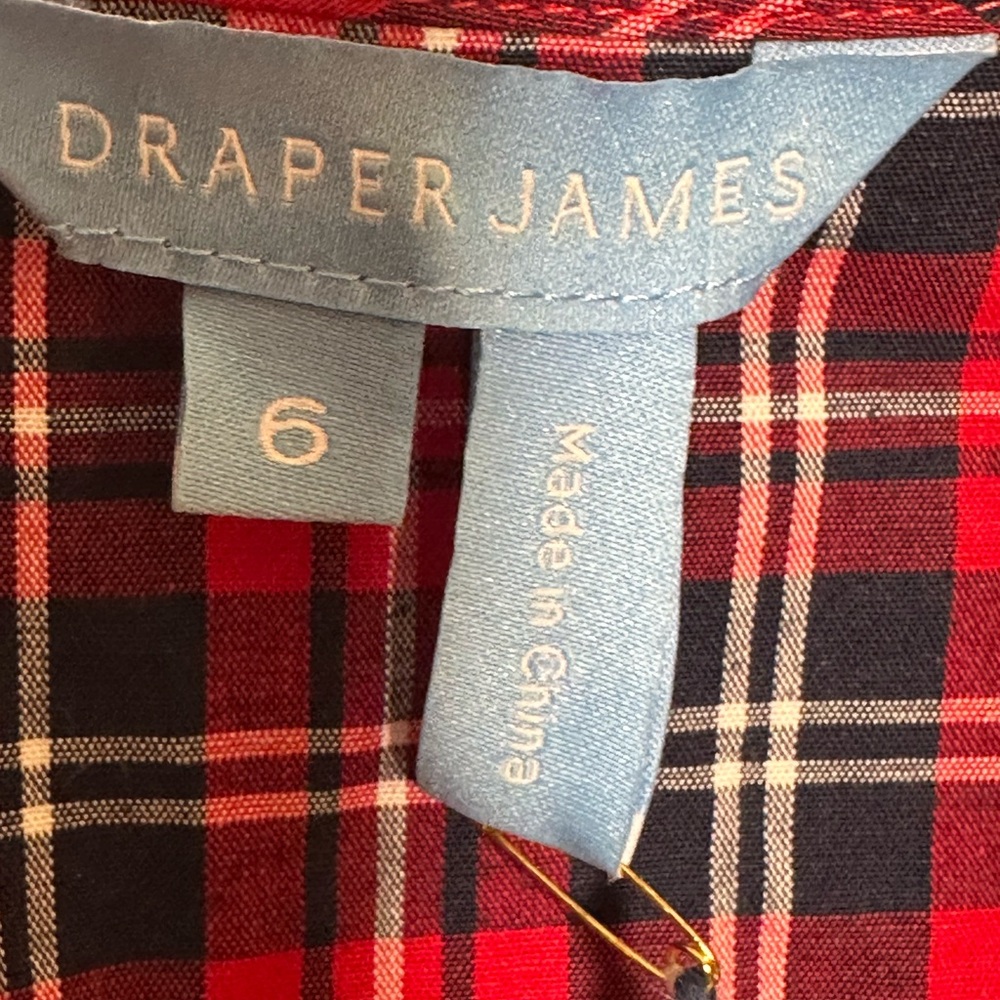 Draper James Red Plaid Midi Dress nwt - Picture 3 of 5
